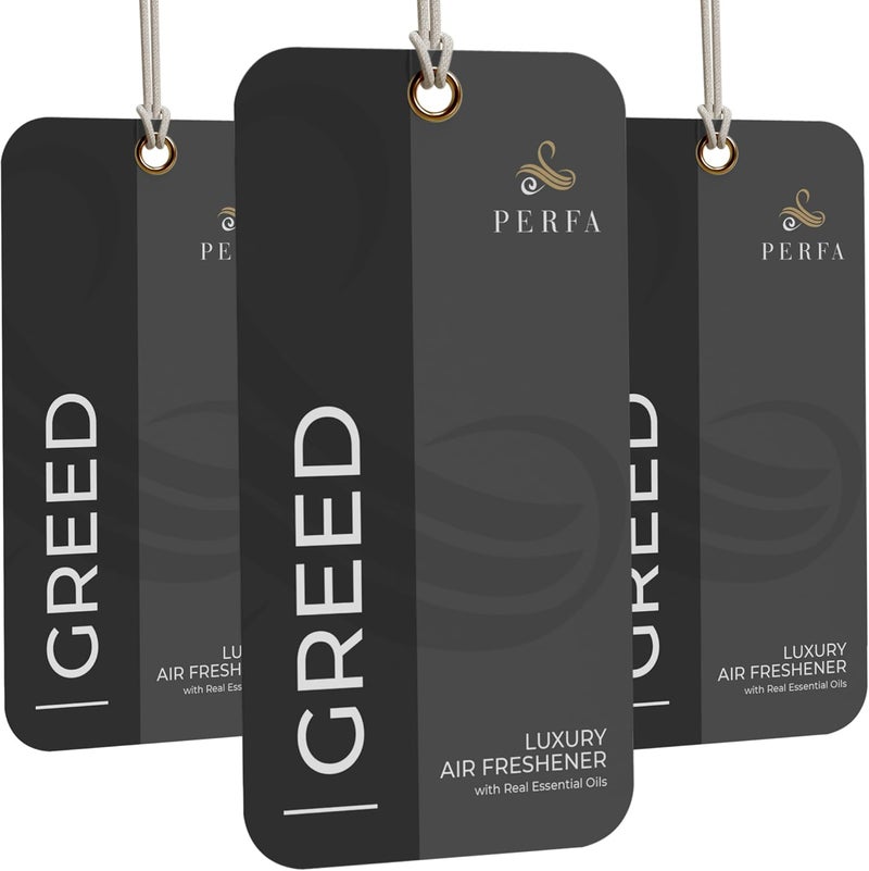 Perfa 3PCS Greed Disposable Card Car Air Fresheners for Men - Long Lasting Fragrance - Image 1