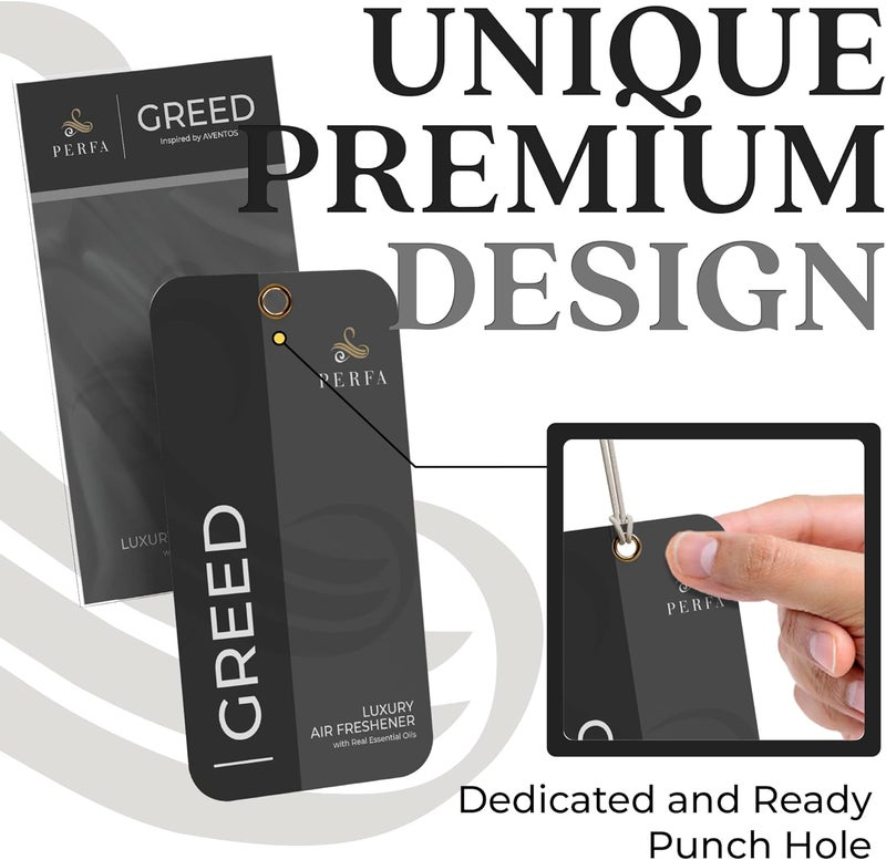 Perfa 3PCS Greed Disposable Card Car Air Fresheners for Men - Long Lasting Fragrance - Image 3