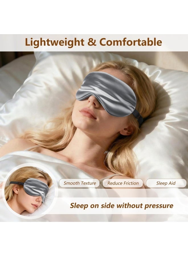 2 Pcs Silk Sleep Mask with Cold Gel Ice Pack for Relieving Eye Fatigue, Cooling Eye Mask for Sleeping and Traveling - Image 5
