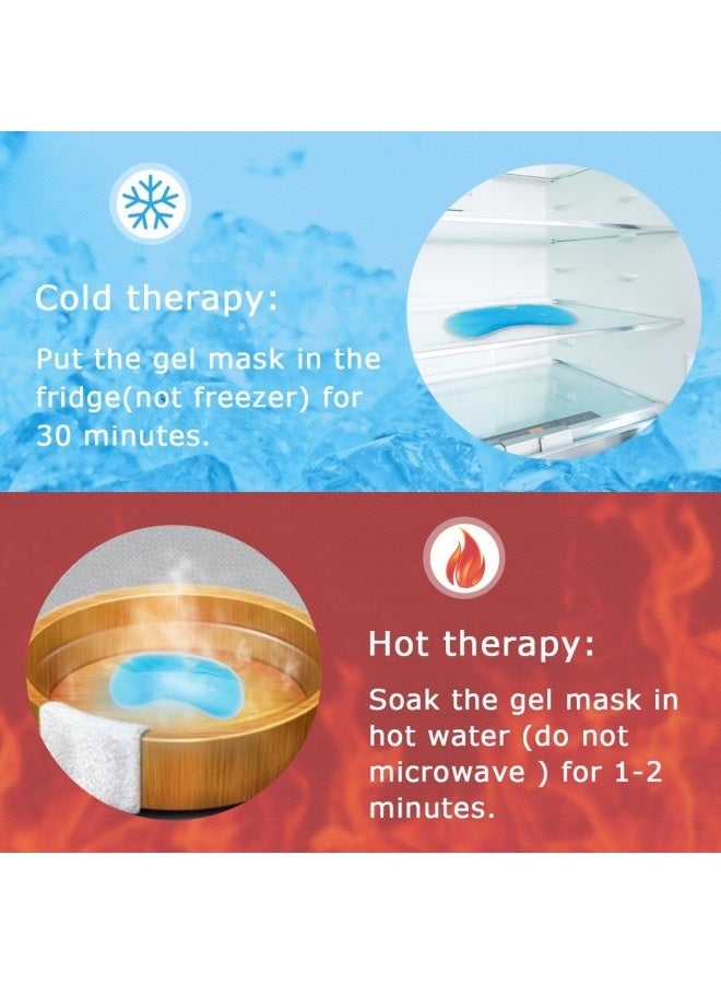 2 Pcs Silk Sleep Mask with Cold Gel Ice Pack for Relieving Eye Fatigue, Cooling Eye Mask for Sleeping and Traveling - Image 3