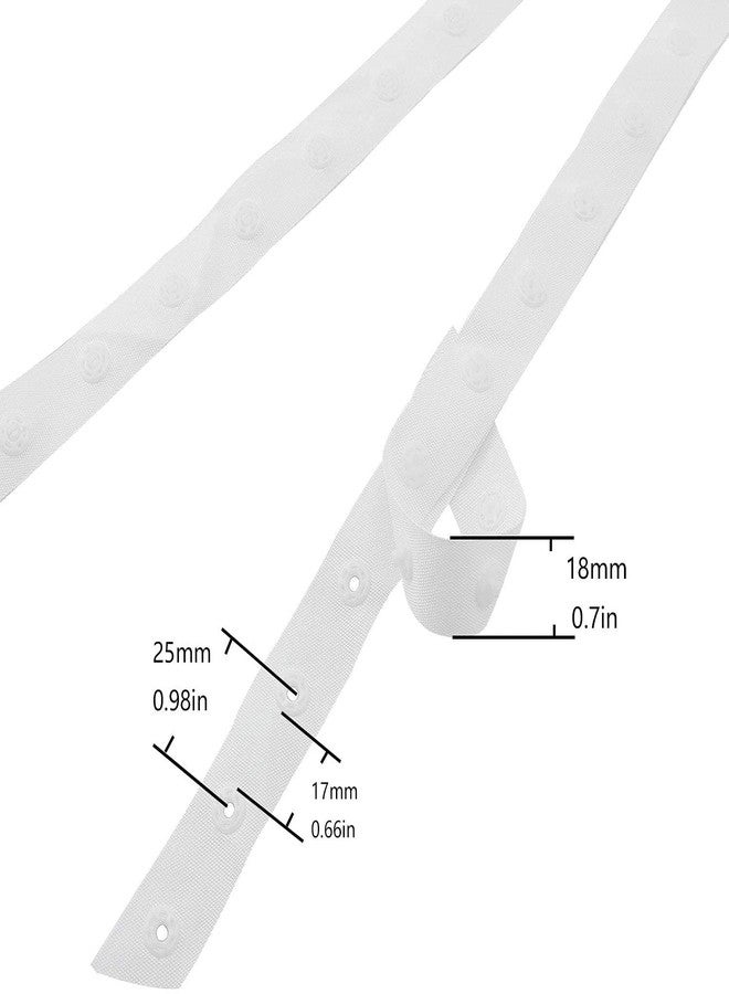 Longdex Snap Fastener Tape 3.28Yard White Sewing Snap Ribbon Fastener Press Stud Tape for Sewing DIY 8mm Diameter 25mm Spacing - Image 4