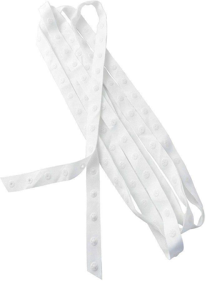 Longdex Snap Fastener Tape 3.28Yard White Sewing Snap Ribbon Fastener Press Stud Tape for Sewing DIY 8mm Diameter 25mm Spacing - Image 1