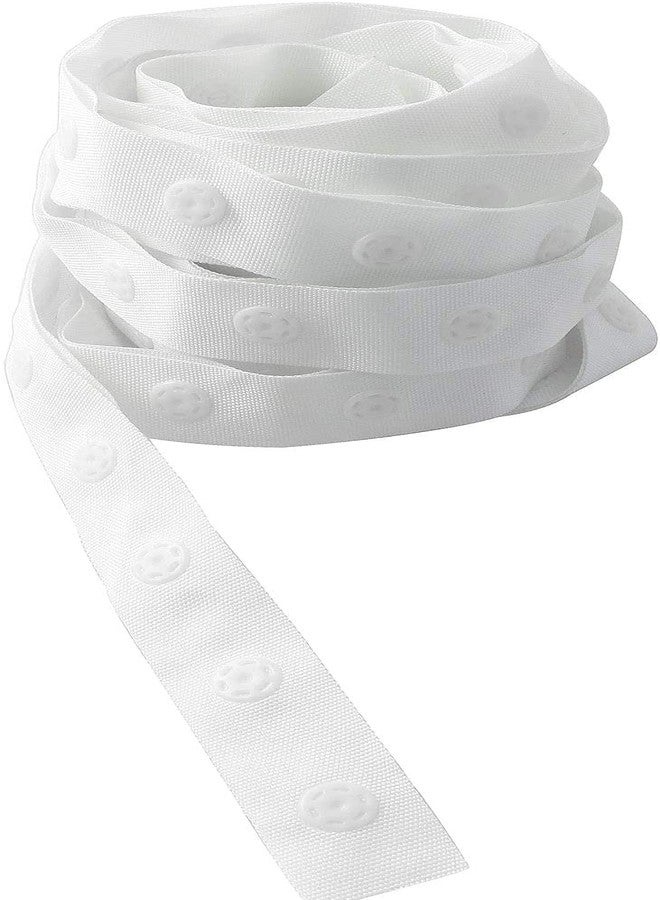 Longdex Snap Fastener Tape 3.28Yard White Sewing Snap Ribbon Fastener Press Stud Tape for Sewing DIY 8mm Diameter 25mm Spacing - Image 5