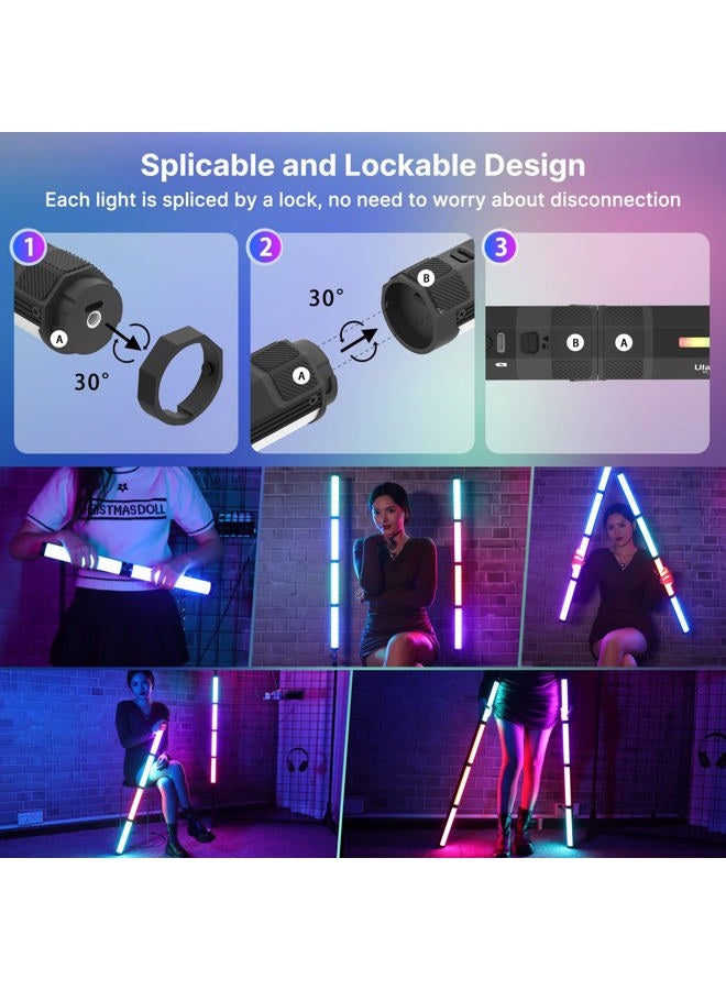 PICTRON ULANZI VL110 RGB Light Wand, Handheld Light Stick Camera LED Video Tube Light Bar, 2500-9000K Dimmable, 2600mAh Battry CRI 95+ with Magnetic Attraction for Photography Vlog TIK Tok - Image 4