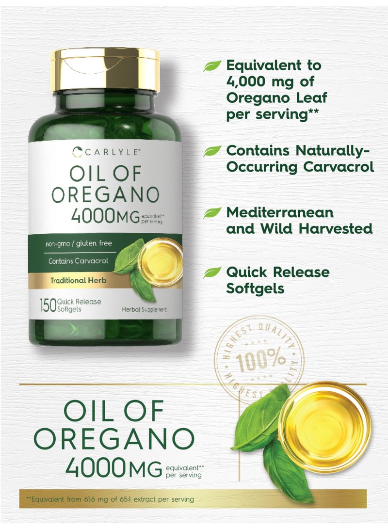 كارلايل زيت الأوريجانو 4000 ملجم | 150 كبسولة جيلاتين ناعمة | تركيبة عالية القوة غنية بالكارفاكرول | خالٍ من الغلوتين وغير معدل وراثياً - Image 4