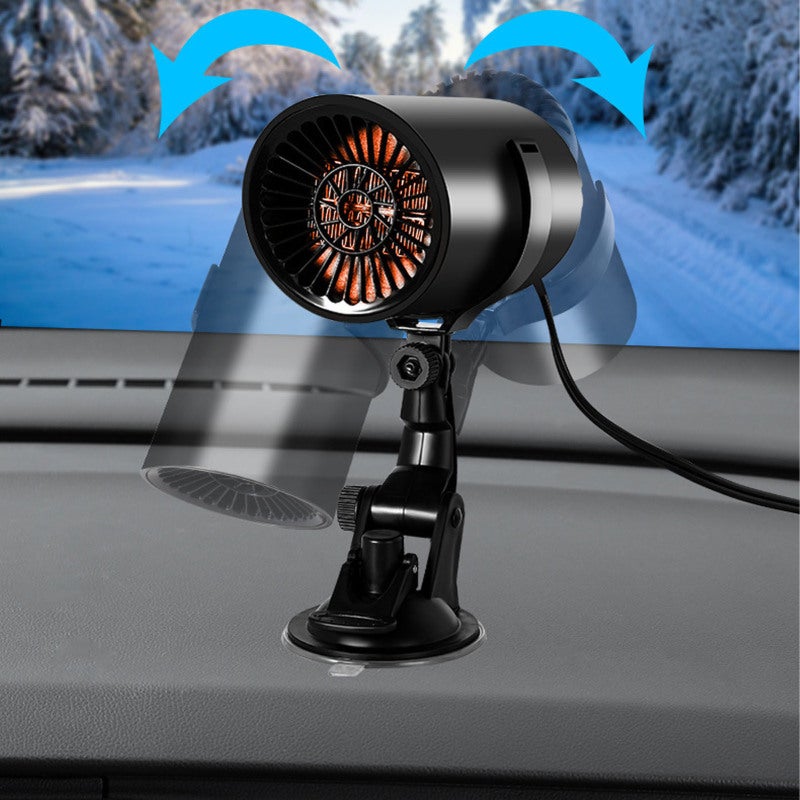 Car Heater: 12V 2 In 1 Fast Heating Portable Heater - 360° Rotatable Stand Car Defroster for Car Window Defogging & In-Car Temperature Control - Image 1