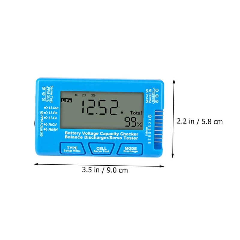 Battery Capacity Tester LCD Backlight Voltage Checker For Li Ion Li Po Nimh Blue - Image 3