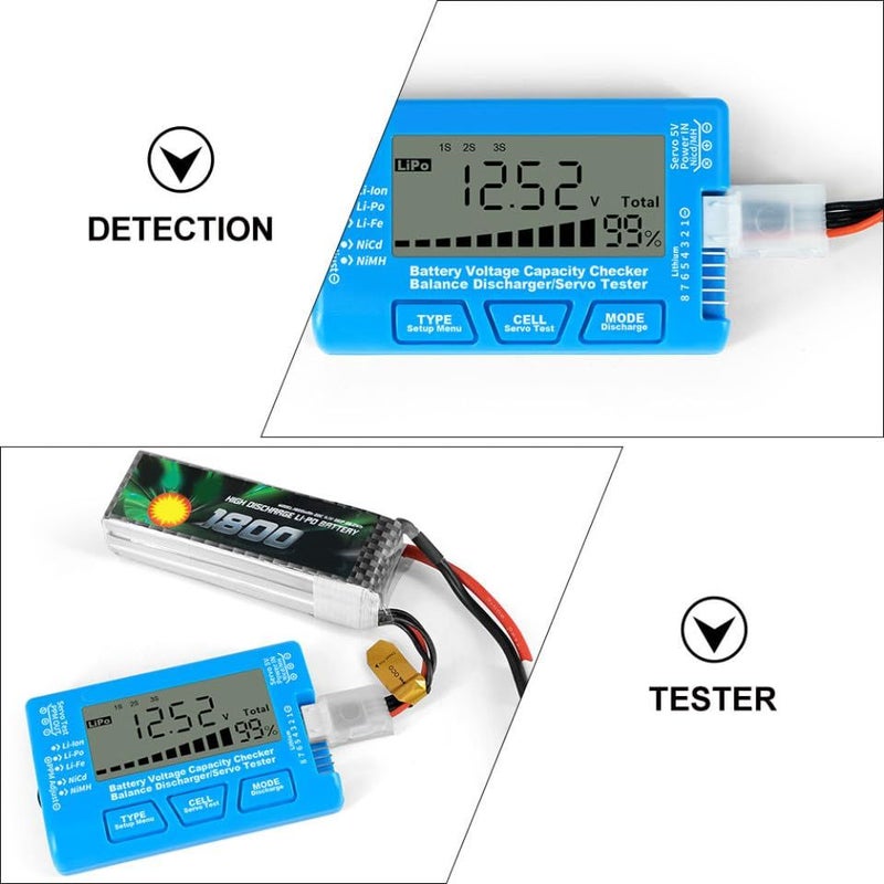Battery Capacity Tester LCD Backlight Voltage Checker For Li Ion Li Po Nimh Blue - Image 4