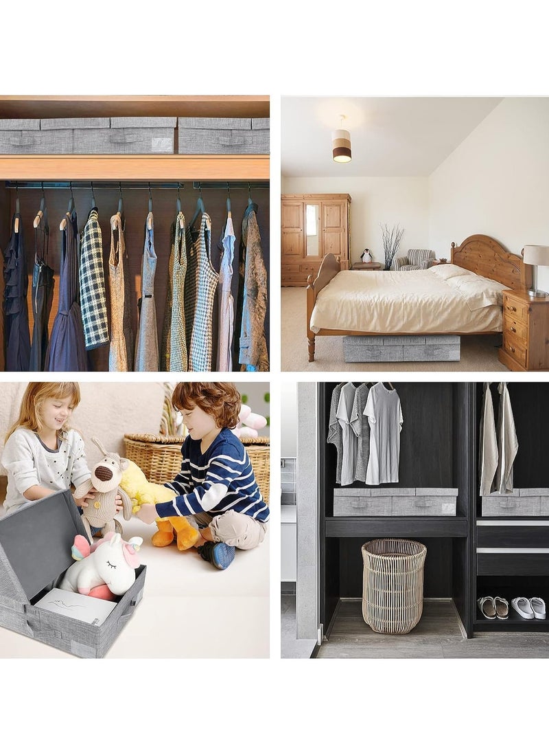AUTOYSUR - Under Bed Storage with Lids Large Underbed Storage Containers with Handles and Labels Foldable Stackable Drawer Organizer Bins Box for Clothes Shoes Blankets (Grey 1PC) - Image 1