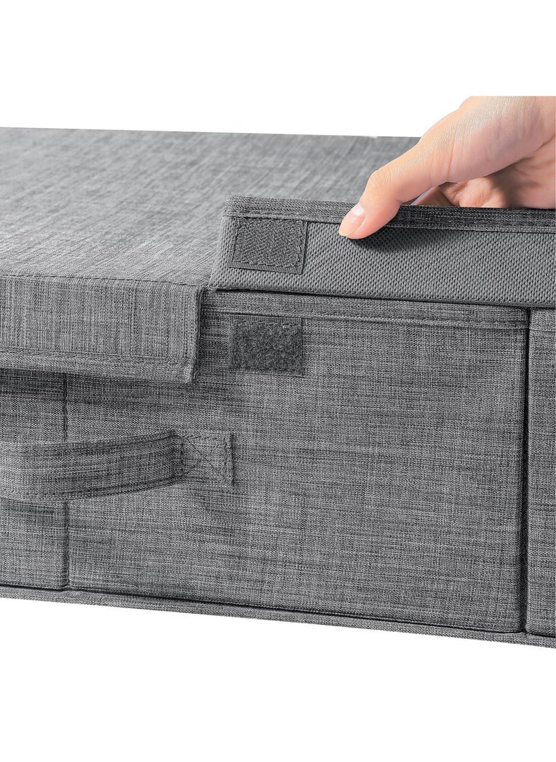 AUTOYSUR Under Bed Storage with Lids Large Underbed Storage Containers with Handles and Labels Foldable Stackable Drawer Organizer Bins Box for Clothes Shoes Blankets (Grey 1PC)  - Image 5