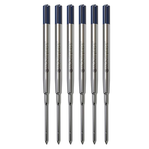 Monteverde Soft Ballpoint Pen Refills to Fit ParkerStyle Pens Extra Fine Point BlueBlack 6Pack Smooth Writing Technology for Parker Conklin Schmidt and More - Image 1