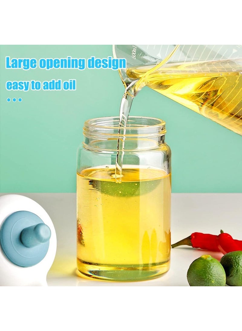 ANTARGO ANTARGO 250 Ml Oil Dispenser With Brush Oil Containers For Kitchen Oil Bottle For Kitchen Oil Bottle With Brush Oil Can For Cooking Baking Bbq Marinating Pack Of 1 Green Colour Glass  - Image 4