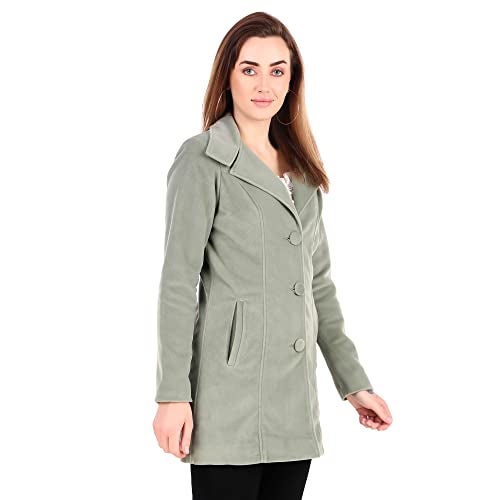 MUTEME Long Green Winter Wear Velvet Jacket For Women-X L - Image 4