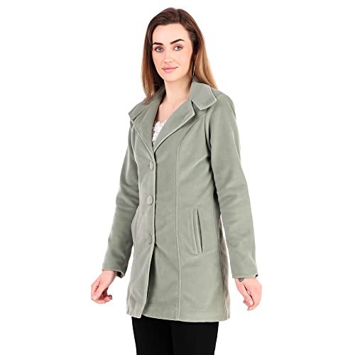 MUTEME Long Green Winter Wear Velvet Jacket For Women-X L - Image 2