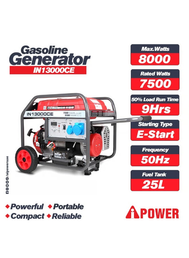 AIPOWER IN13000CE Portable Generator, 8000W Max Output, 7.5KW - Image 4
