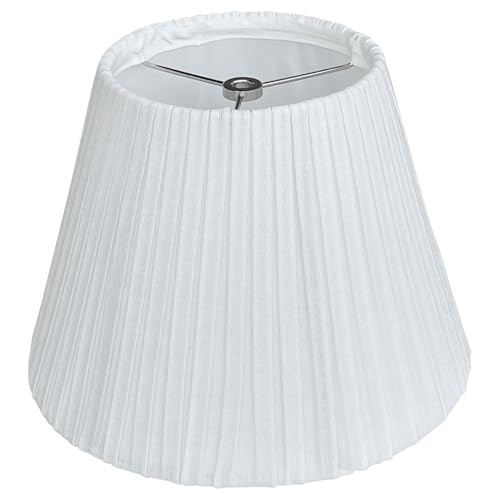 TooToo Star TOOTO STAR 6" Top x 10" Bottom x 7.5" High Small Lamp Shade,White Pleated Bell Shade for Table Lamps, Floor Lamps and Bedside Lamps (Spider Fitter), Handmade of Natural Linen - Image 1