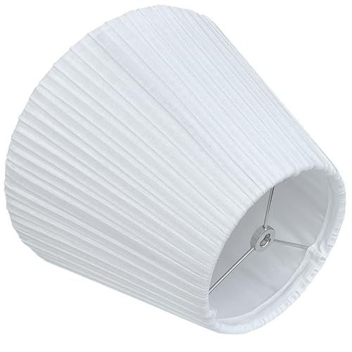 TooToo Star TOOTO STAR 6" Top x 10" Bottom x 7.5" High Small Lamp Shade,White Pleated Bell Shade for Table Lamps, Floor Lamps and Bedside Lamps (Spider Fitter), Handmade of Natural Linen - Image 3