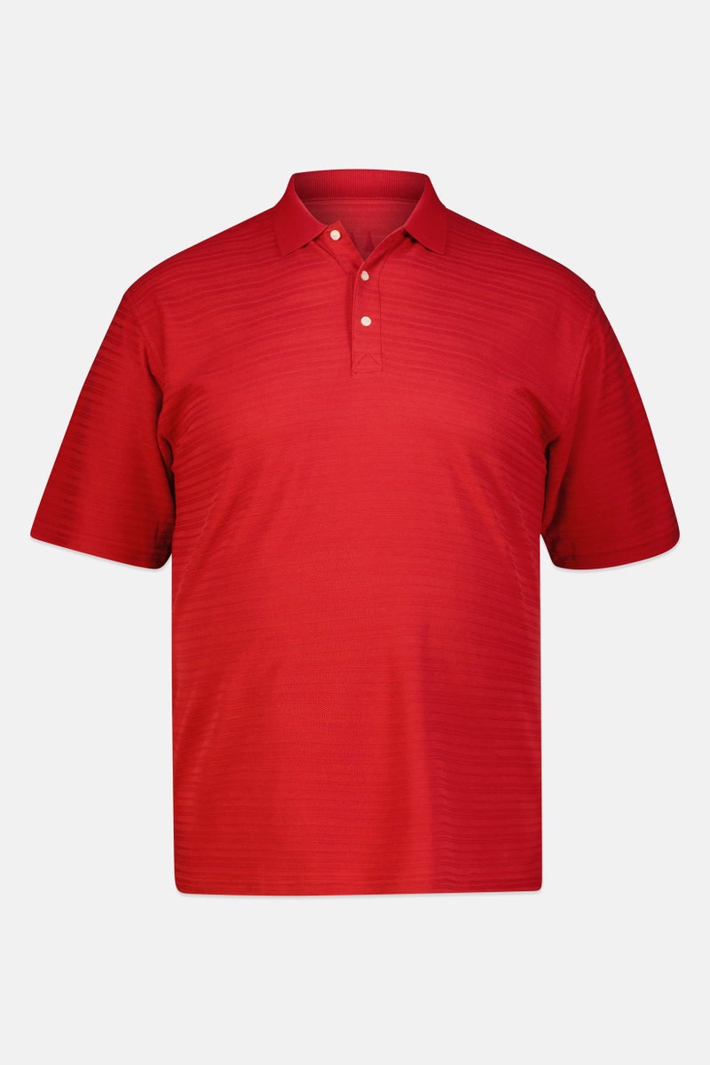 Greg Norman Men Regular Fit Short sleeve Textured Polo Shirt, Red - Image 3