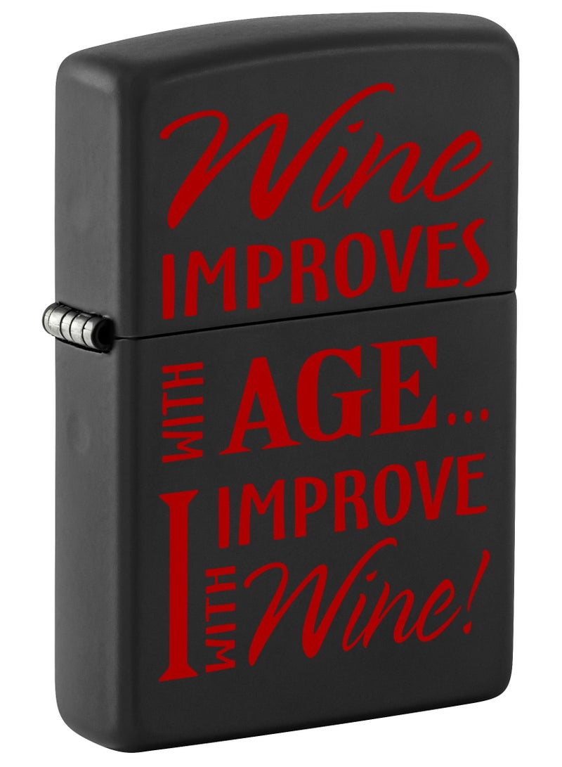 Zippo Ci400492 218 Wineimproves With Age Black Matte Windproof Lighter - Image 1