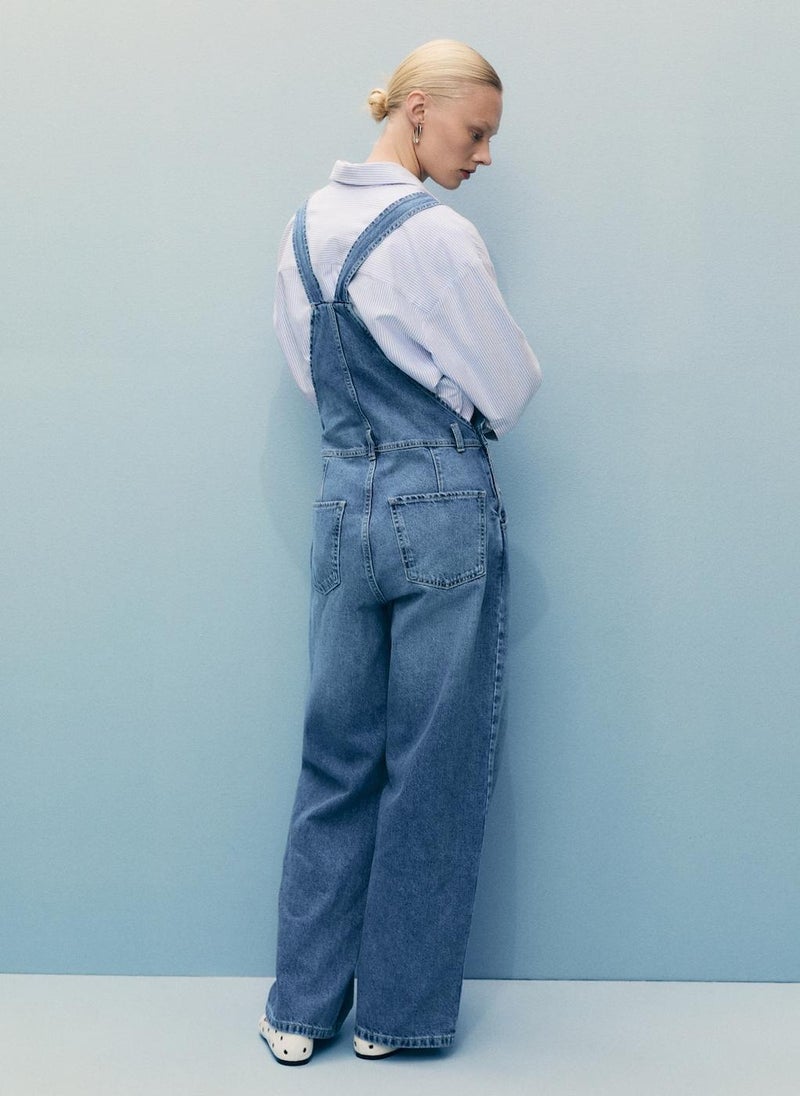 MANGO Straight Denim Dungarees  - Image 2