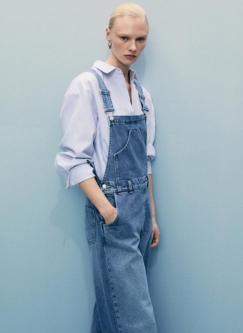 MANGO Straight Denim Dungarees  - Image 5