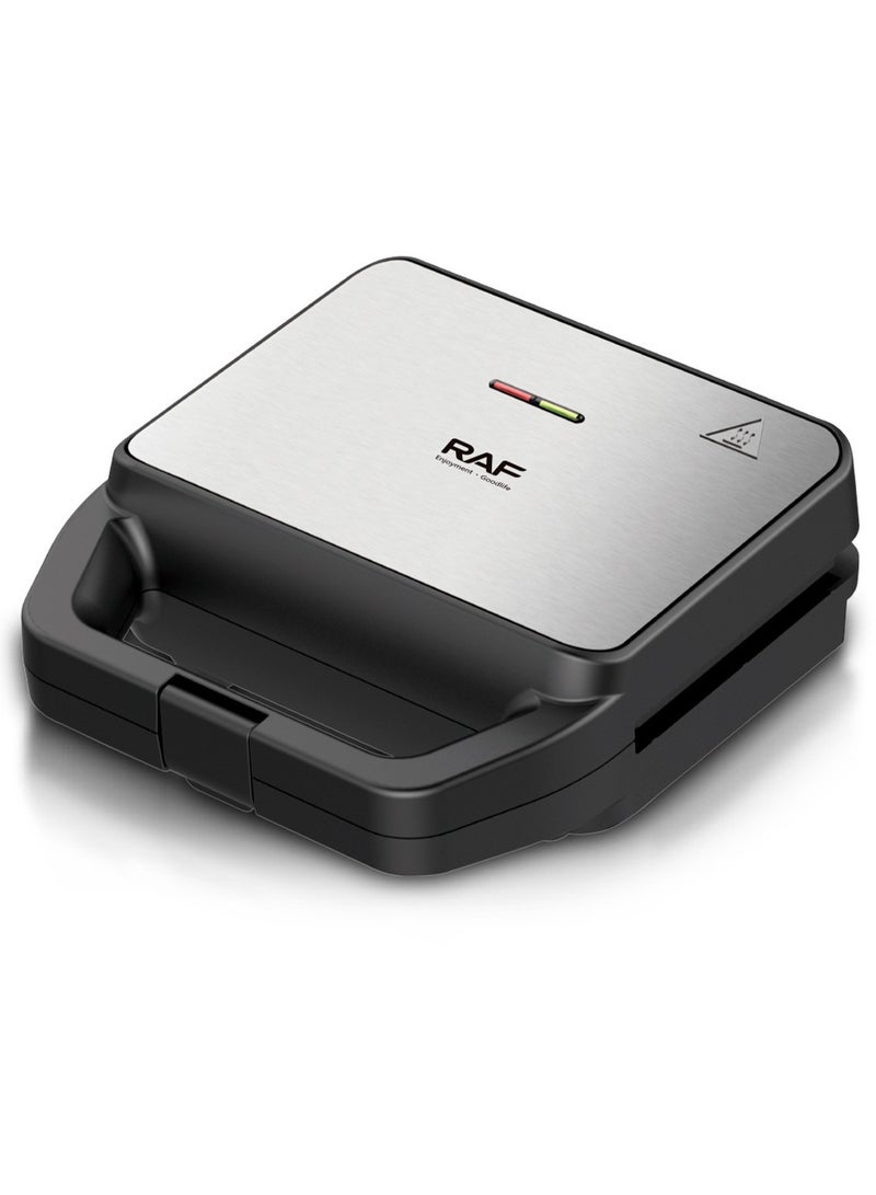 آر إيه أف صانعة ساندويتشات متعددة الوظائف 6 في 1، صانعة الوافل، محمصة الخبز، شواية بانيني، دونات، بسكويت، مع طبقة غير لاصقة ولوحة شواء قابلة للفصل، مقبض محمول بارد الملمس، مصابيح مؤشر LED وسهلة التنظيف، تسخين سريع - Image 3