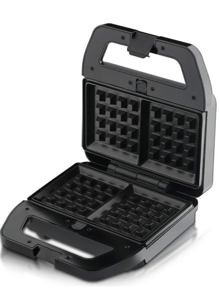 آر إيه أف صانعة ساندويتشات متعددة الوظائف 6 في 1، صانعة الوافل، محمصة الخبز، شواية بانيني، دونات، بسكويت، مع طبقة غير لاصقة ولوحة شواء قابلة للفصل، مقبض محمول بارد الملمس، مصابيح مؤشر LED وسهلة التنظيف، تسخين سريع - Image 4