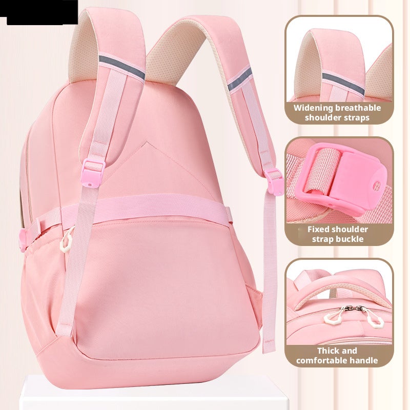 Kids School Backpack Oxford Cloth Lightweight Load Reduction - Image 3