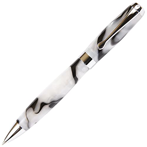 Lanier Pens Tuscany Black & Pearl Ballpoint Pen - Marbleized Gloss Body - Image 1
