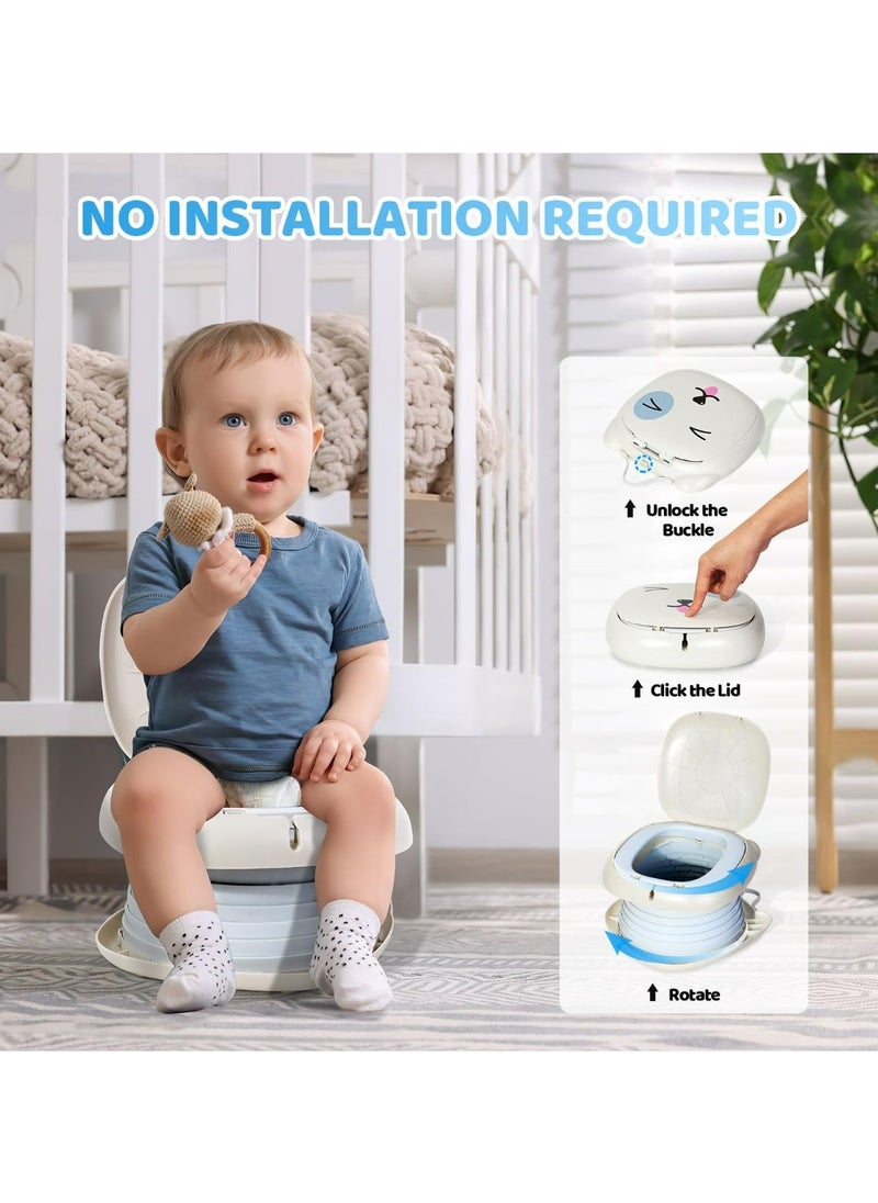 Ominii Travel Potty for Toddler,Portable Potty Training Toilet,for Indoor and Outdoor 2-in-1 Car Potty Chair,Folding Toilet,Toilet Male and Female Baby,Portable Outing Travel Car for Baby  - Image 2