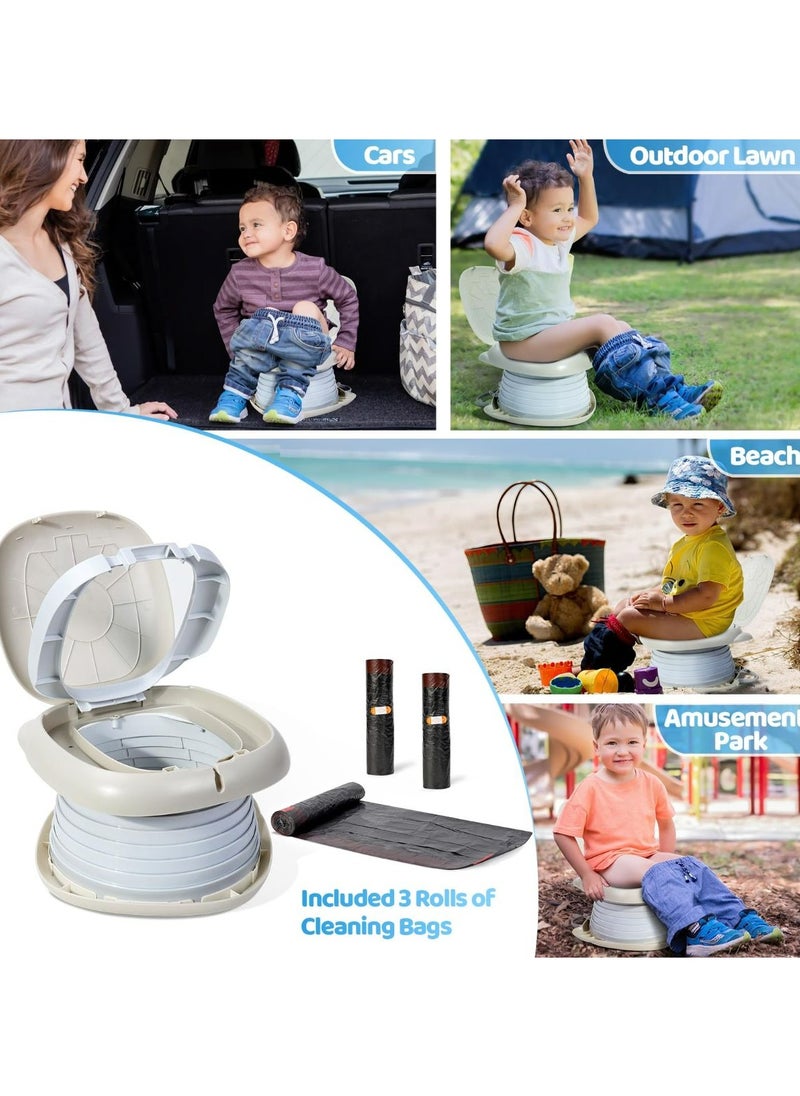 Ominii Travel Potty for Toddler,Portable Potty Training Toilet,for Indoor and Outdoor 2-in-1 Car Potty Chair,Folding Toilet,Toilet Male and Female Baby,Portable Outing Travel Car for Baby  - Image 3