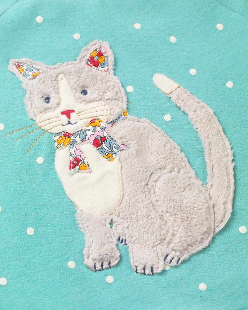 Bumeex Baby Girls Sweatshirt Clothes Outfit,Cotton Cat Crewneck Christmas Clothing Blue 2t - Image 2