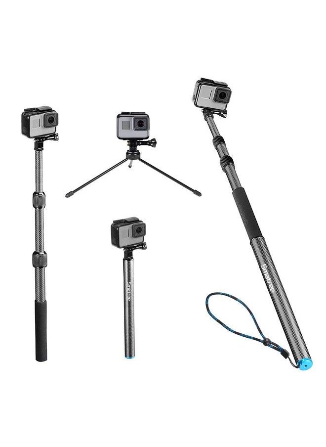 Smatree S3C Carbon Fiber Detachable Extendable Floating Pole With Tripod Stand Compatible For Gopro Hero 11 Max Gopro Hero 10 9 8 7 6 5 4 3 Plus 3 Gopro Hero 2018 Dji Osmo Action 2.  - Image 2