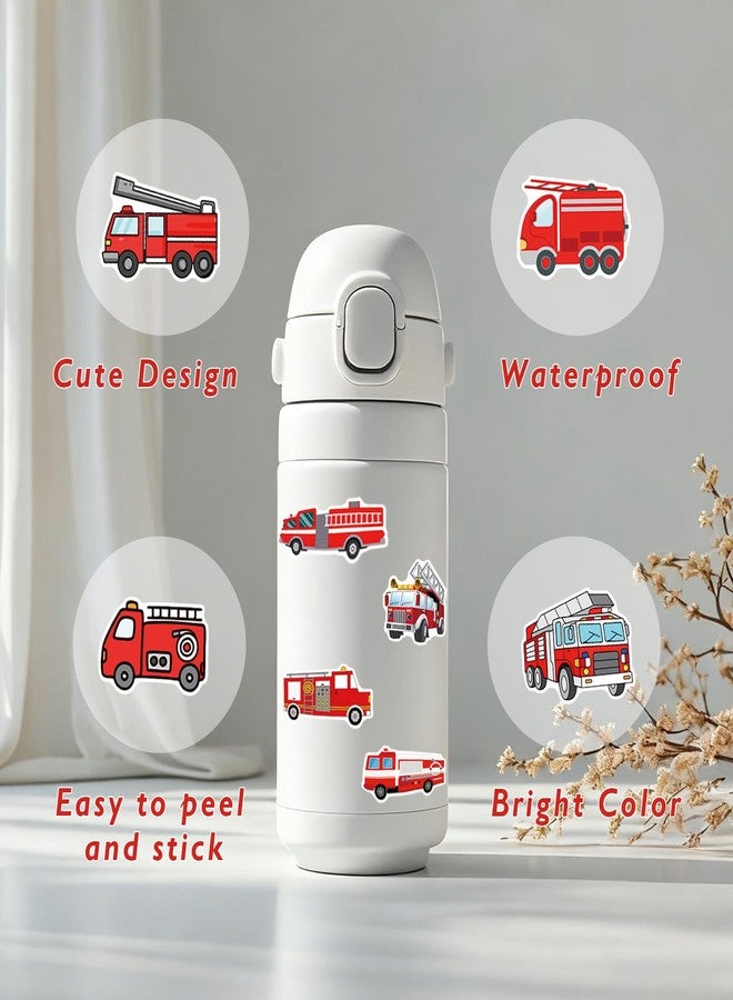 BBPOOL Firetruck Stickers for Kids, 100PCS Vinyl Waterproof Stickers for Waterbottle Laptop Firefighter Party Favors Fire Truck Birthday Decorations for Boys Teens Girls - Image 5