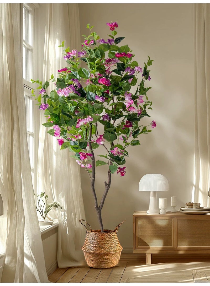 نبات محاكاة عالية الجودة Bougainvillea spectabilis Willd 180 سم غرفة المعيشة الداخلية نبات وعاء نبات شجرة الزهور الاصطناعية التقليدية الحيوية نبات شجرة الزهور الاصطناعية زينة الأرضية - Image 1