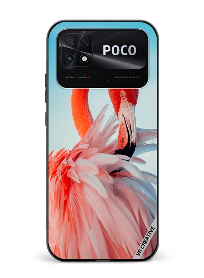 VR CREATIVE Protective Case Cover For Xiaomi Poco C40 Flamingo Design Multicolour - Image 1