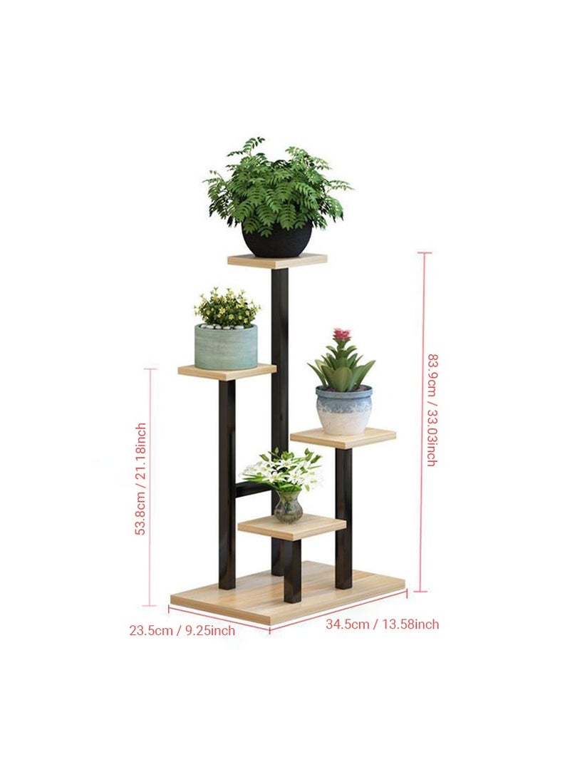 Generic Ladder Plant Holder Plant Stand 5 Tier Indoor Outdoor Flower Shelf for Multiple Plants Corner Tall Flower Holders for Patio Garden Living Room Balcony Bedroom,White  - Image 5