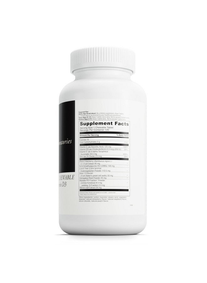 Davinci Labs Immuno-DMG Chewable with Elderberry and Vitamin D3 - Dietary Supplement to Support Cell and Immune Health* - with Vitamin C, D3, E, Black Elderberry, DMG and More - 120 Chewable Tablets - Image 2