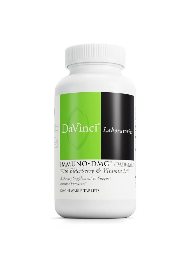 Davinci Labs Immuno-DMG Chewable with Elderberry and Vitamin D3 - Dietary Supplement to Support Cell and Immune Health* - with Vitamin C, D3, E, Black Elderberry, DMG and More - 120 Chewable Tablets - Image 1