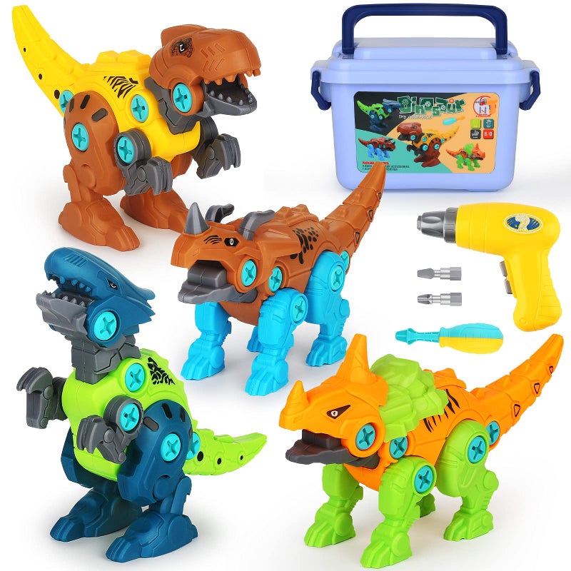 Elitoky Dinosaur Toys, Take Apart Dinosaur Toys for Kids, Educational Construction Building Sets with Electric Drill Storage Box - Birthday Gifts for Toddlers Boys Girls Age 3 4 5 6 7 8 Year Old - Image 1