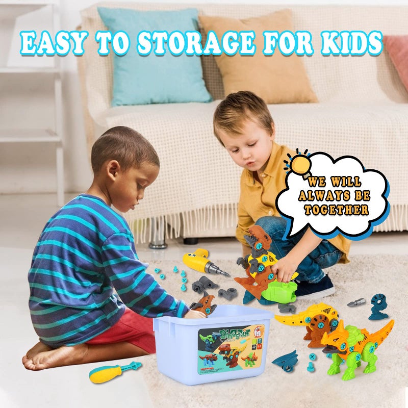 Elitoky Dinosaur Toys, Take Apart Dinosaur Toys for Kids, Educational Construction Building Sets with Electric Drill Storage Box - Birthday Gifts for Toddlers Boys Girls Age 3 4 5 6 7 8 Year Old - Image 4
