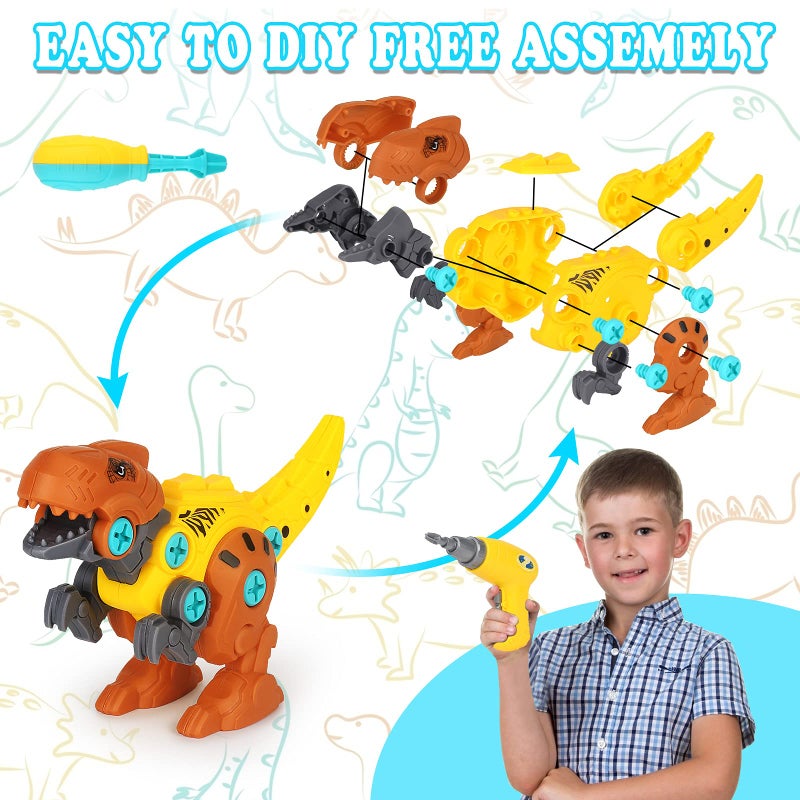 Elitoky Dinosaur Toys, Take Apart Dinosaur Toys for Kids, Educational Construction Building Sets with Electric Drill Storage Box - Birthday Gifts for Toddlers Boys Girls Age 3 4 5 6 7 8 Year Old - Image 3