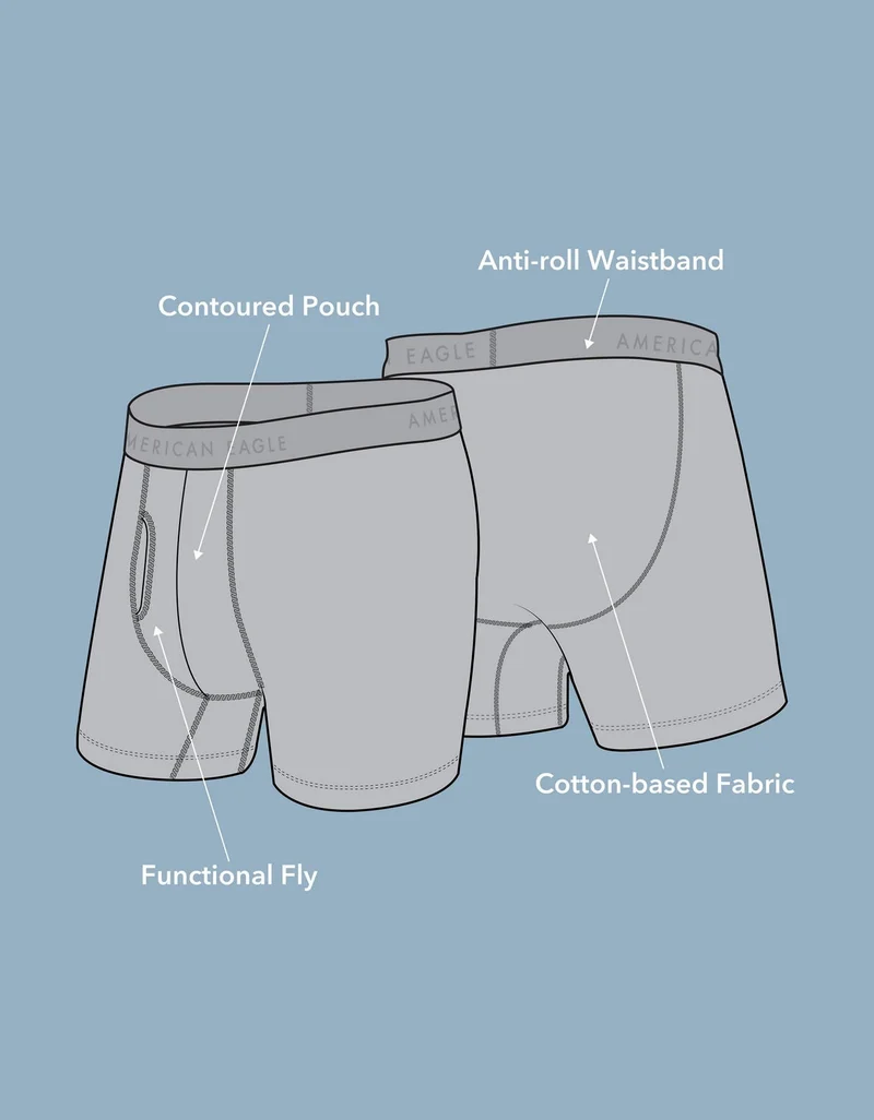 American Eagle  AEO Men's 6" Classic Boxer Brief 5-Pack for Men | Best Price UAE