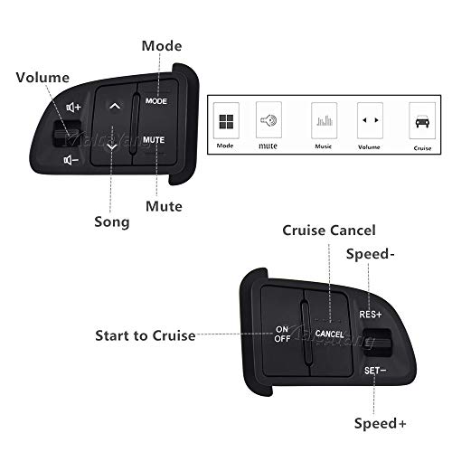 Malcayang Steering Pad Audio Cruise Remote Control Switch with Extension Wire for Kia Sportage 2012-2015 - Image 4