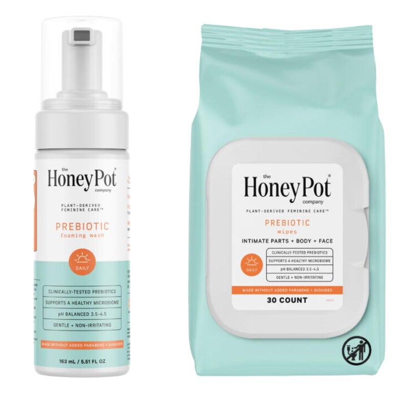 the Honey Pot company مجموعة مناديل وغسول العسل البكتيري - Image 1