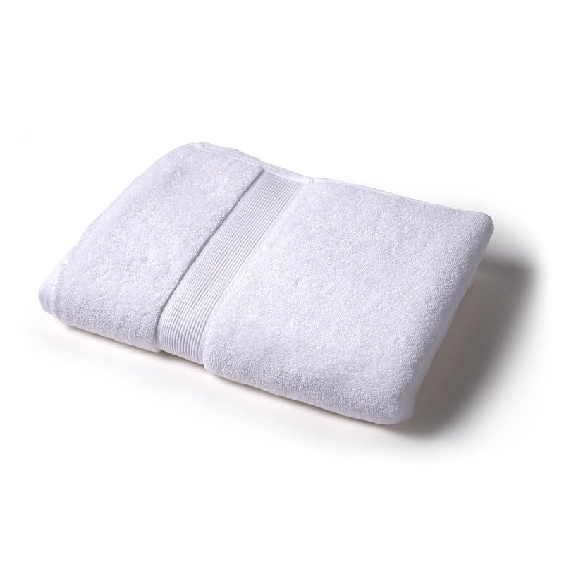 Feather Spun Bath Towel Lavender Fragrance OekoTEX Standard 100 Double Needle Stitch Anti Microbial 100 Cotton 800 GSM 76 cms x 137 cms Pure Snow