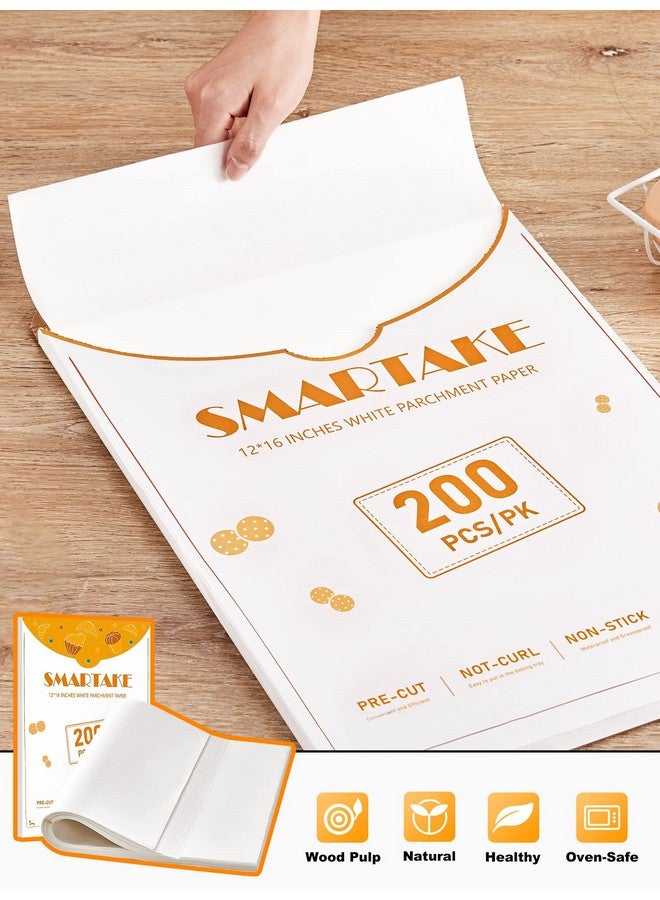 SMARTAKE 200 قطعة ورق زبدة للخبز، 12X16 بوصة ورق زبدة مقطع مسبقًا غير لاصق، مناسب للخبز والشواء والقلي الهوائي والبخار والخبز والكعك والبسكويت والمزيد (أبيض) - Image 3