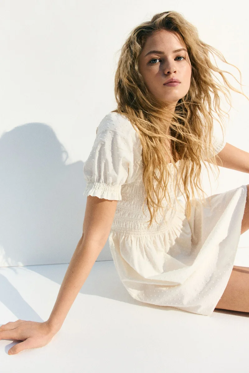 H&M Smocked poplin dress