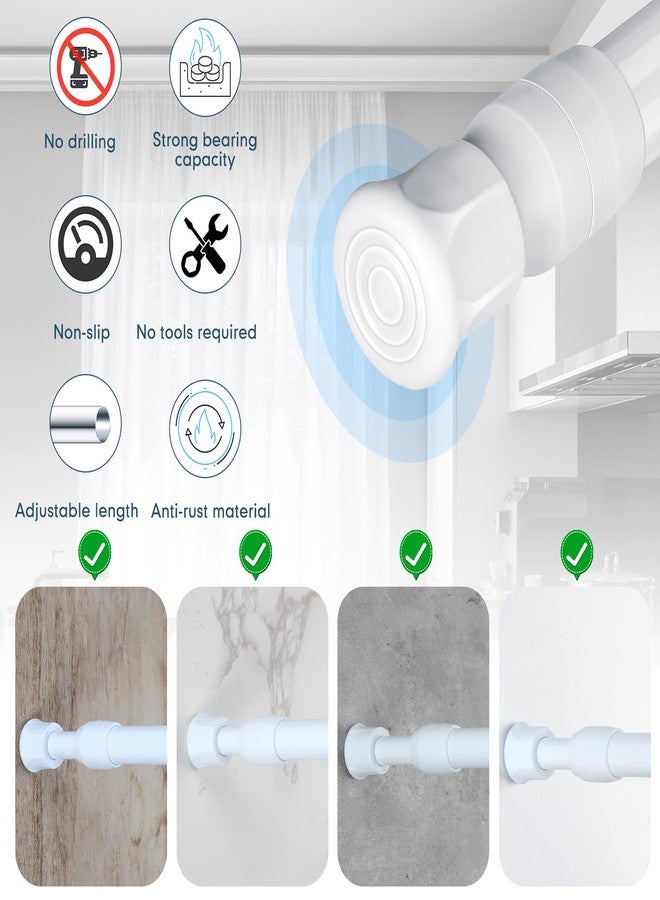 Ripeng 30 Pack Tension Rod Bulk Adjustable 28 to 48 Inch Spring Shower Curtain Rods Expandable White RV Tension Bars Cupboard Bars No Punching for Windows Bathroom Bedroom Kitchen Closet Wardrobes - Image 5