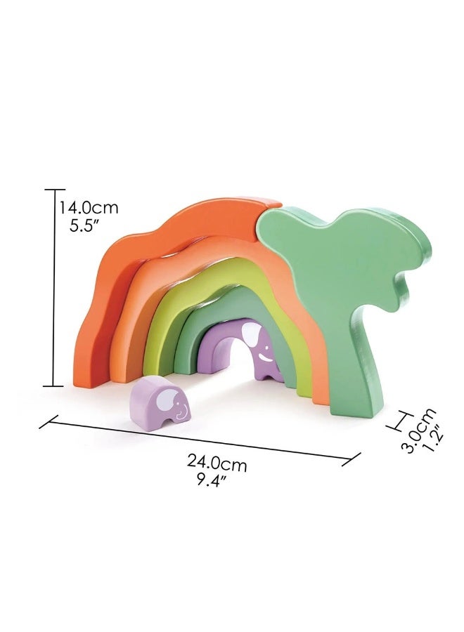 Hape كتل تكديس الفيل السفاري (7 قطع) - Image 3